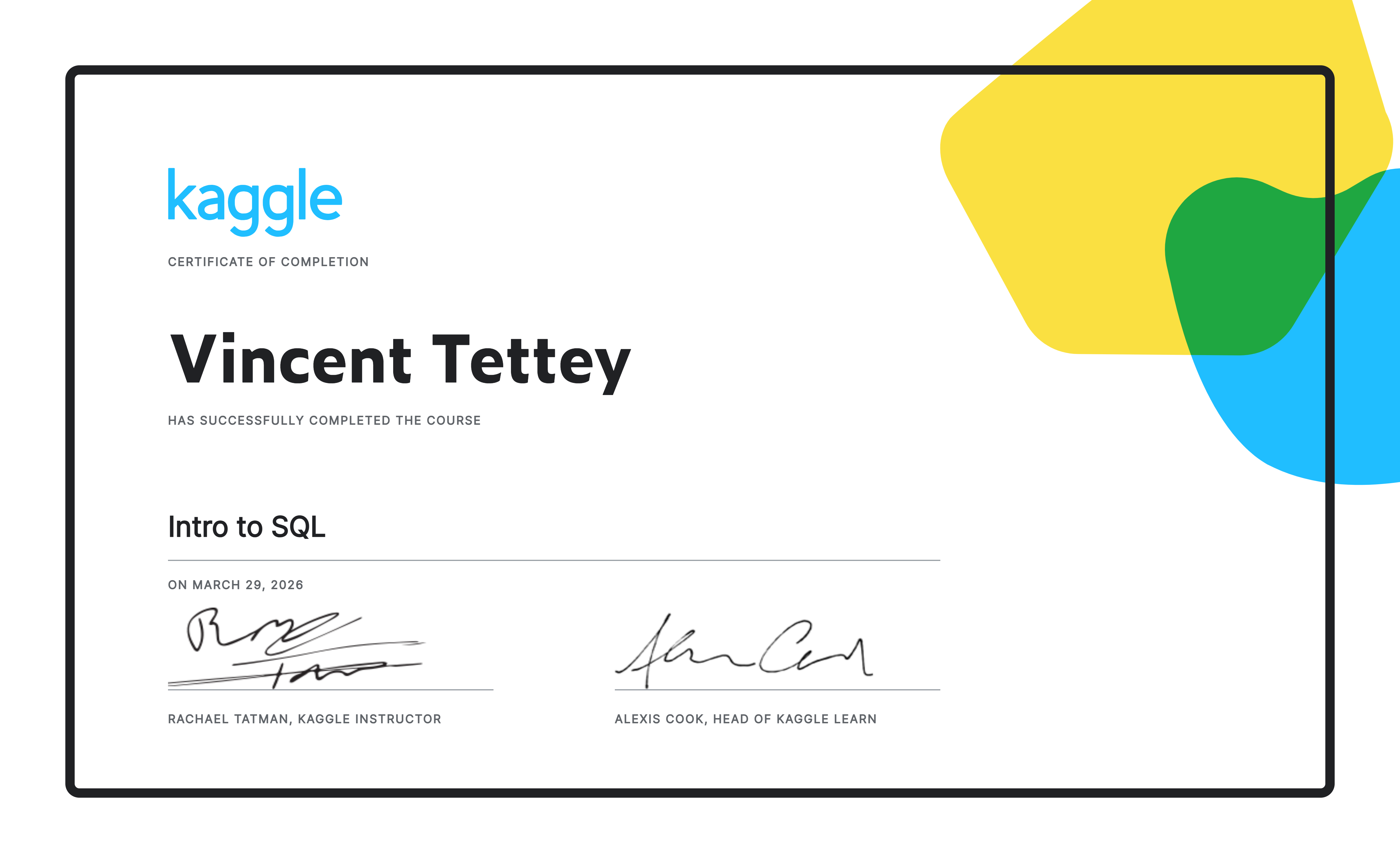 Intro to BigQuery and SQL certification